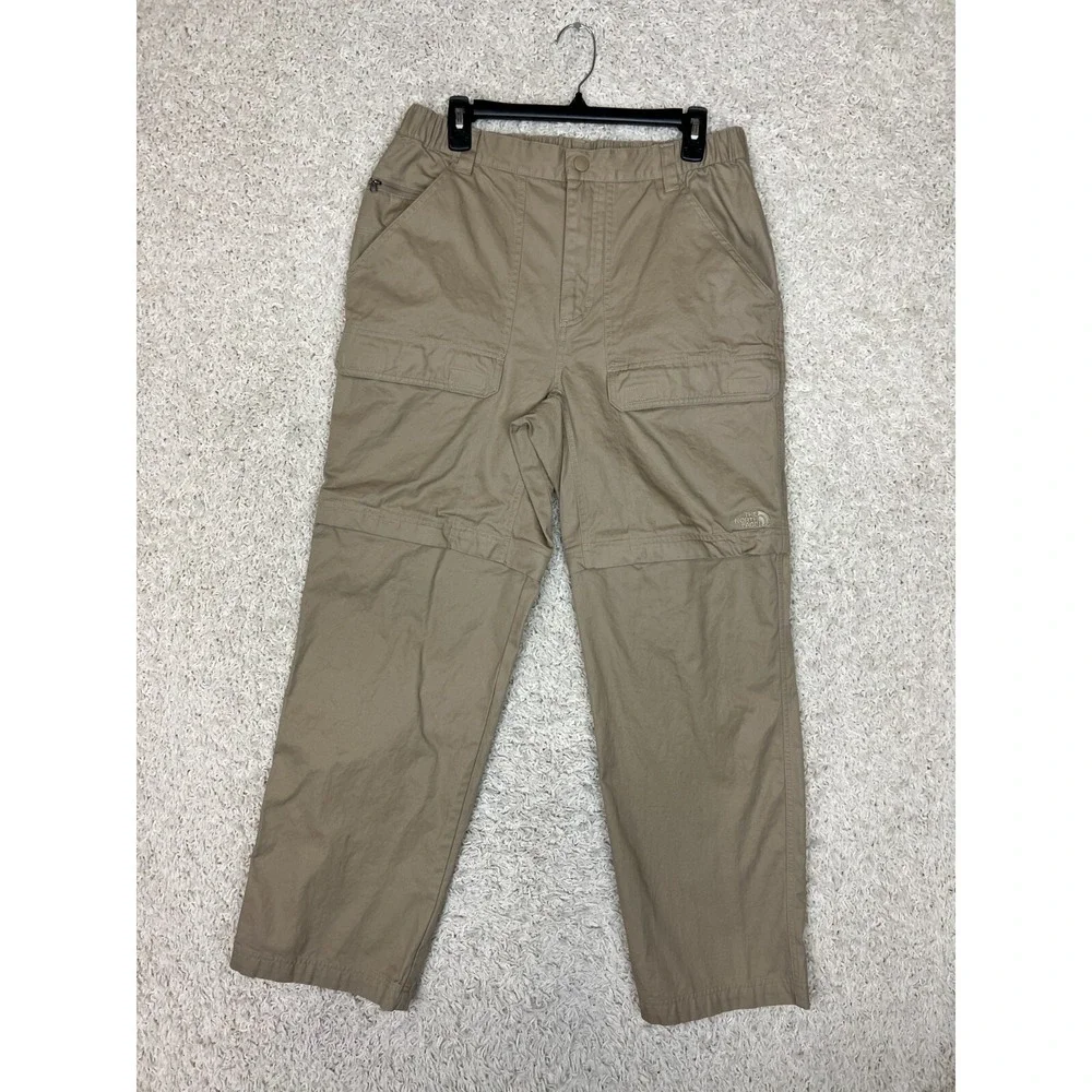The North Face Convertible Cargo Pants Mens Medium Beige Elastic Waist Gorpcore